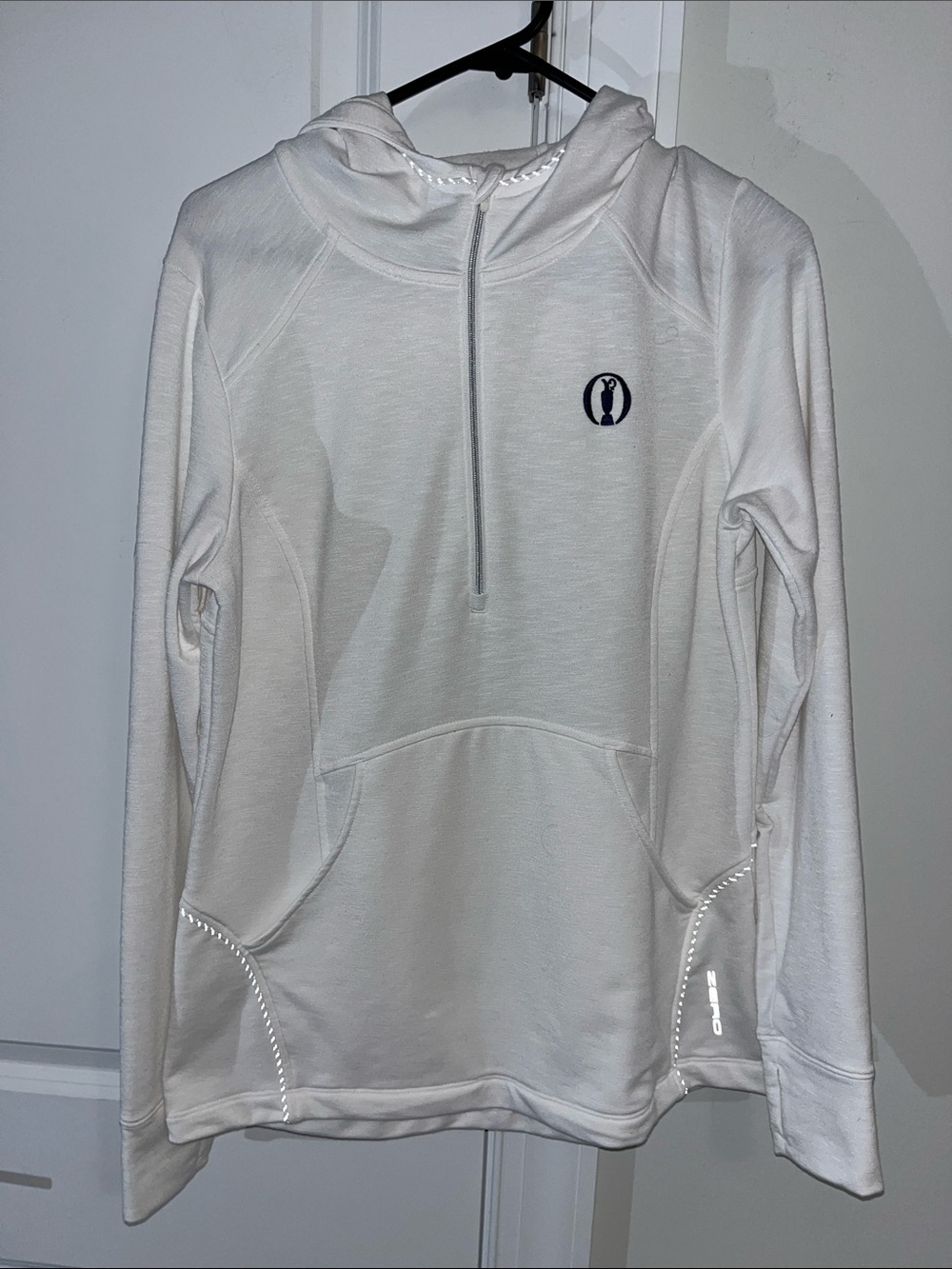 White Zero Restriction ZR reflective golf hooded sweatshirt The British Open M